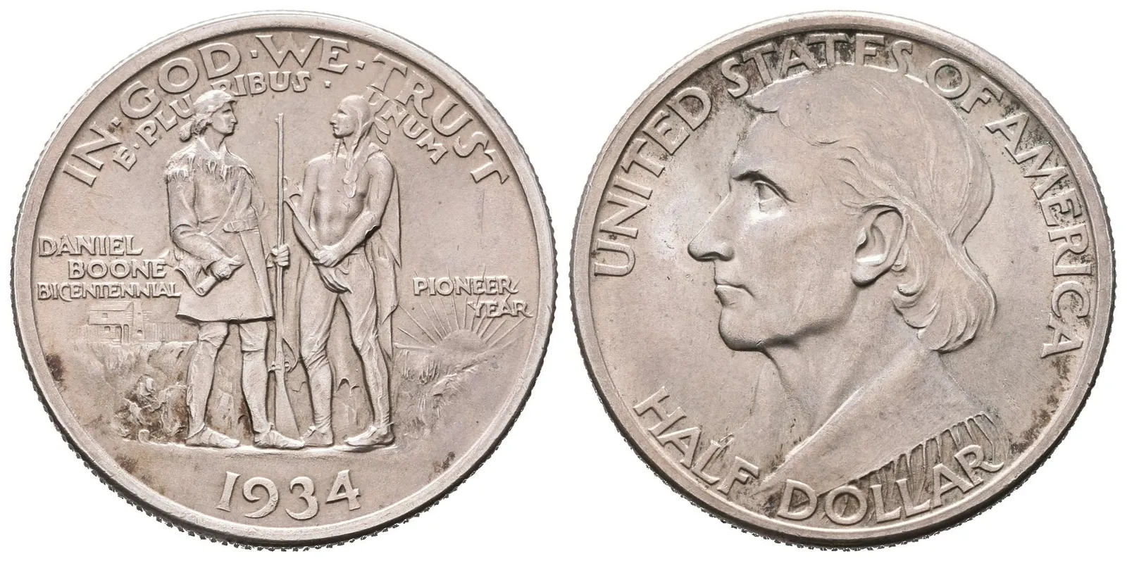 USA, 1/2 Dollar 1934 - Daniel Boone Bicentennial