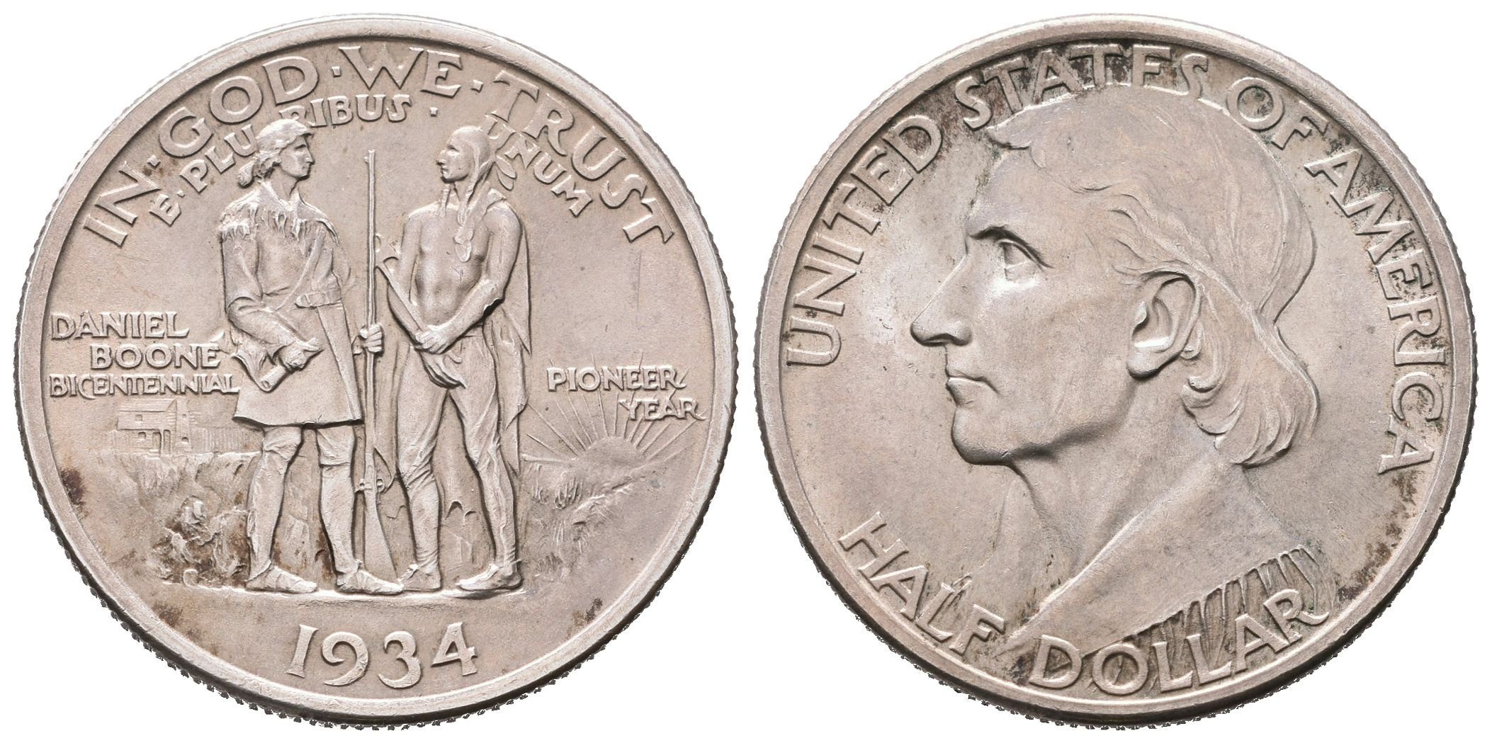 USA, 1/2 Dollar 1934 - Daniel Boone Bicentennial