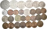Soubor oběžných mincí 5, 10, 20 Haléř a 1 a 5 Koruna 1922 - 1942 + — 1