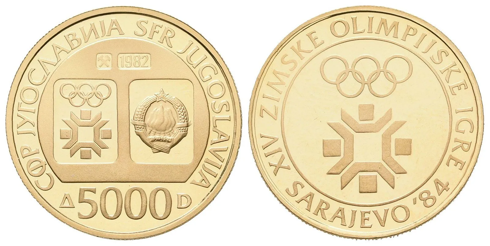 Jugoslávie, 5000 Dinar 1982 - ZOH Sarajevo