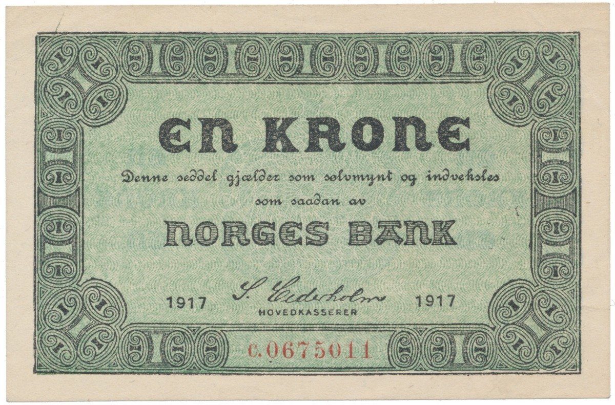 Norsko, 1 Krone 1917, P.13a