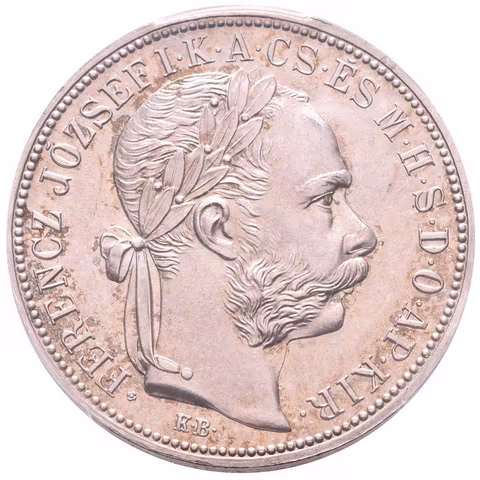 Zlatník 1892 KB - novoražba s rozetou, etue PCGS, hodnocení PR 67