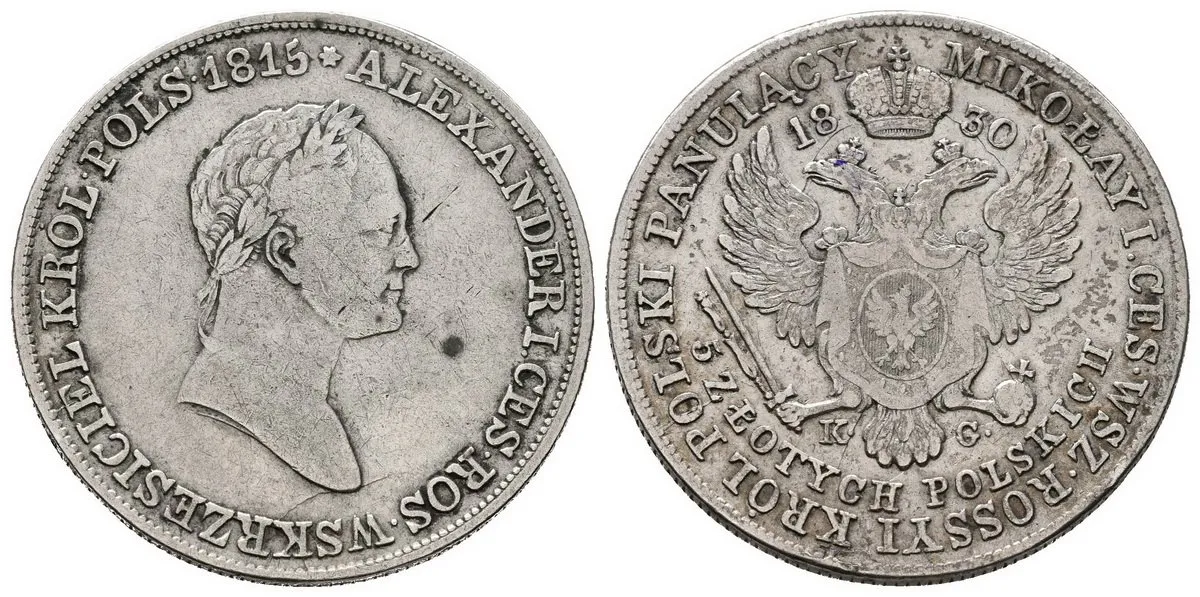 Ražby pro Polsko, Mikuláš I., 1825 - 1855 — 1