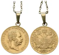 Dukát 1915 - přívěsek s řetízkem