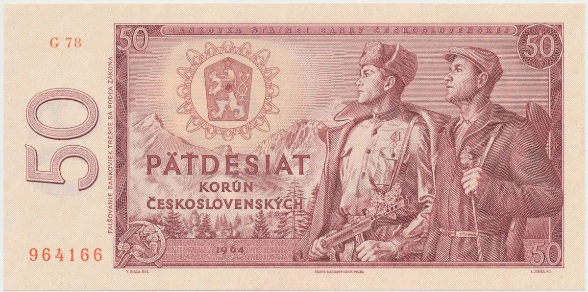 Československo, 50 Koruna 1964, série G, Hej.103cG