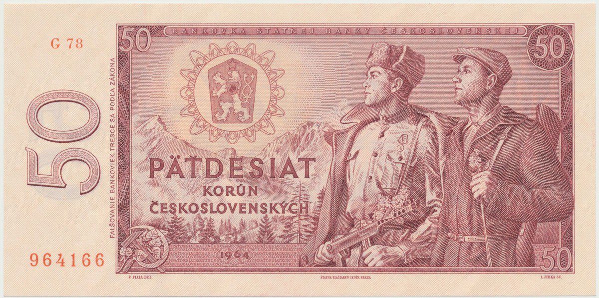 Československo, 50 Koruna 1964, série G, Hej.103cG