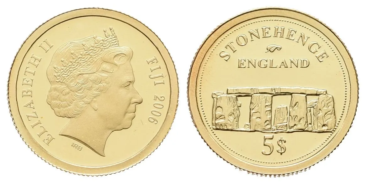 5 dolarů - 2006 - Au 1,25 g - 0,585 - Stonehenge