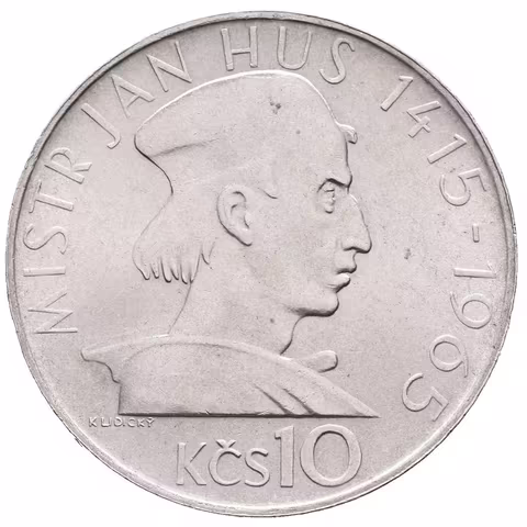 10 Kčs 1965 - Jan Hus, Aurea.111