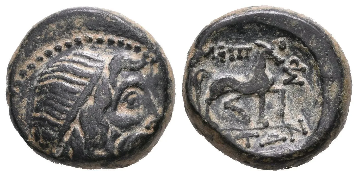AE Chalkon(?), Magnetes, 197 - 146 př. Kr., Hlava Dia s diadémem zprava / Kráčející — 1