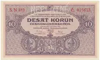 10 Koruna 1927, série N, NEPLATNÉ, Hej.22b.S2