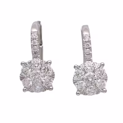 Zlaté náušnice s přírodní brilianty 0,67ct
