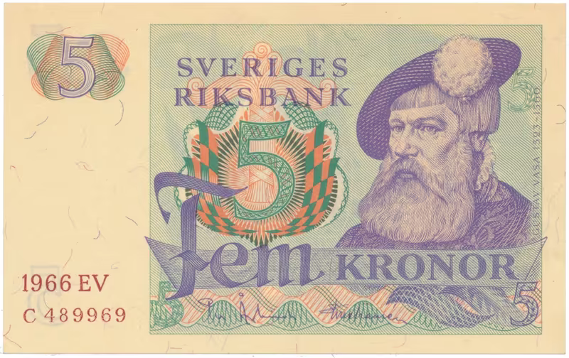 Švédsko, 5 Kronor 1966, P.51a