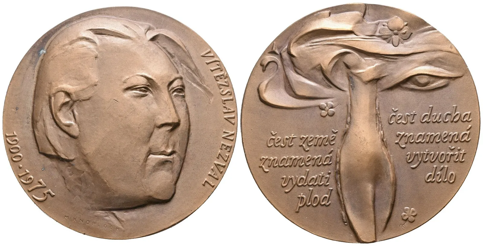 AE Medaile 1975 - Vítězslav Nezval. Bronz 75 mm — 1