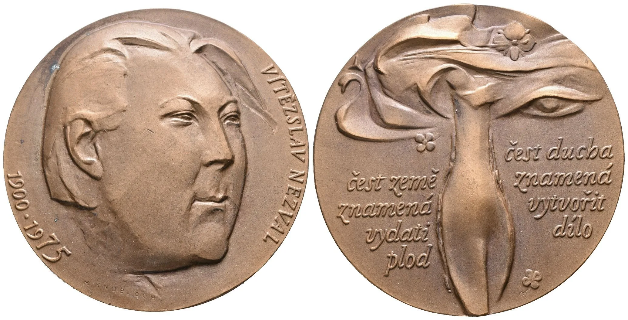 AE Medaile 1975 - Vítězslav Nezval. Bronz 75 mm — 1