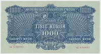 Československo, 1000 Koruna 1944, perf. 2x SPECIMEN dole, Hej.61a.S3