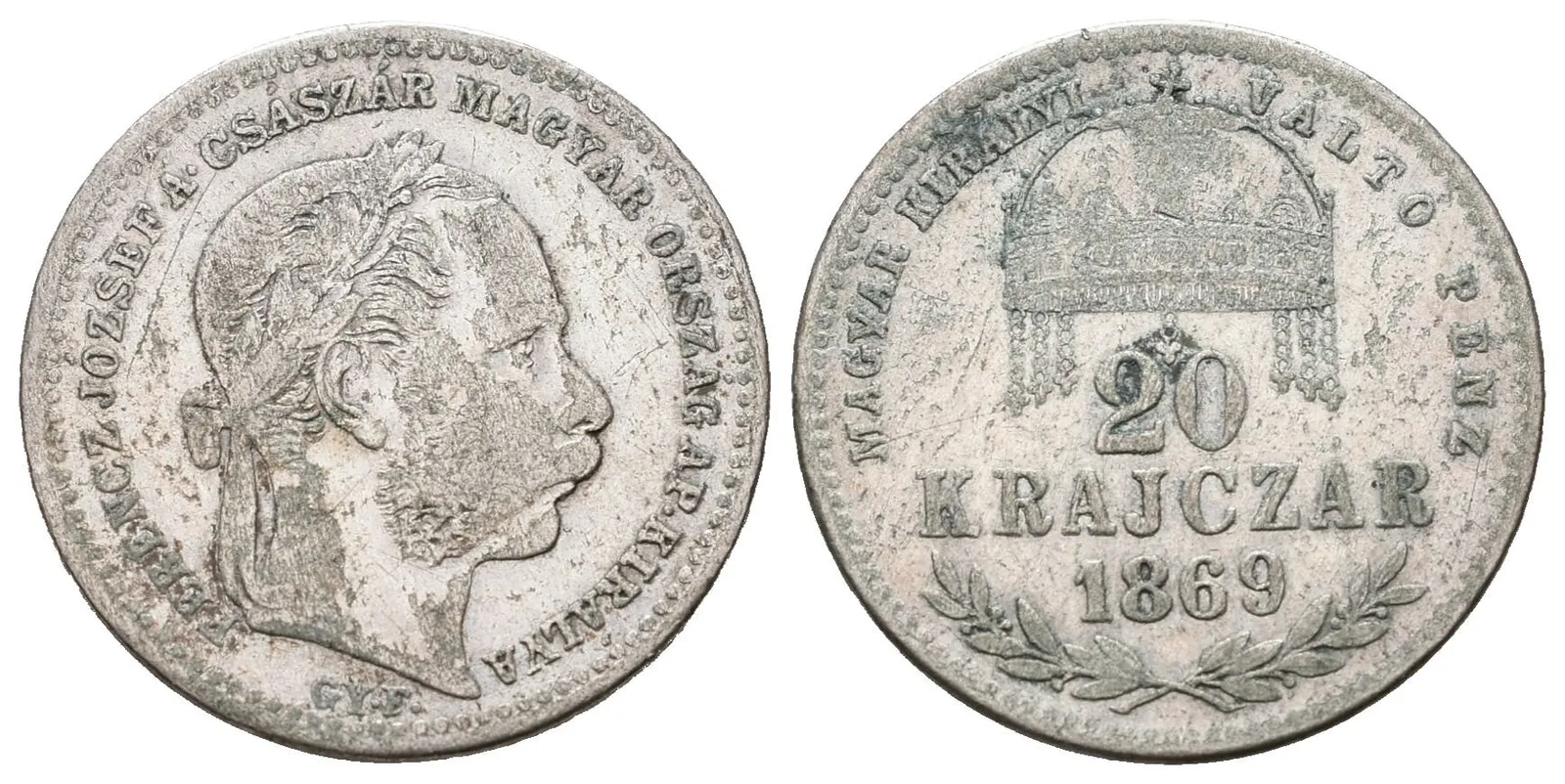 20 Krejcar 1869 GYF