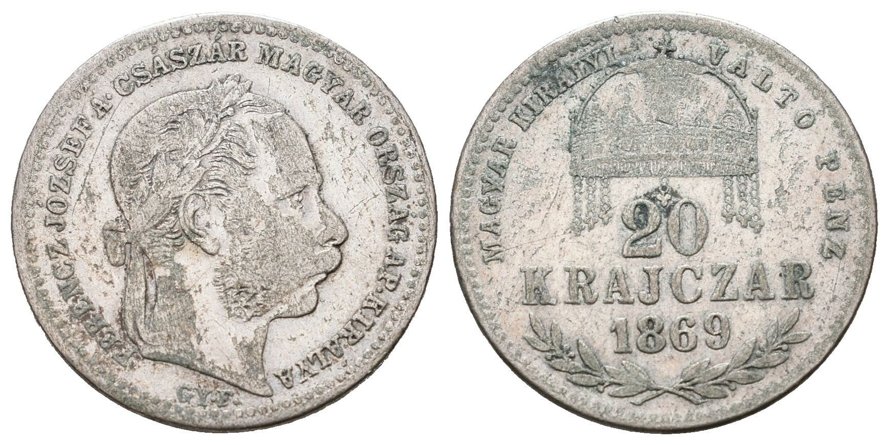 20 Krejcar 1869 GYF