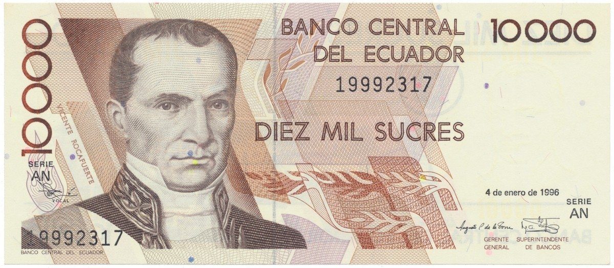 Ekvádor, 10.000 Sucres 1995~1996, P.127b