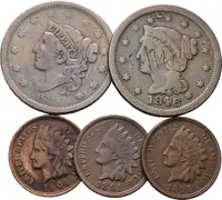 USA, Soubor 1 Centů 1838 - 1904