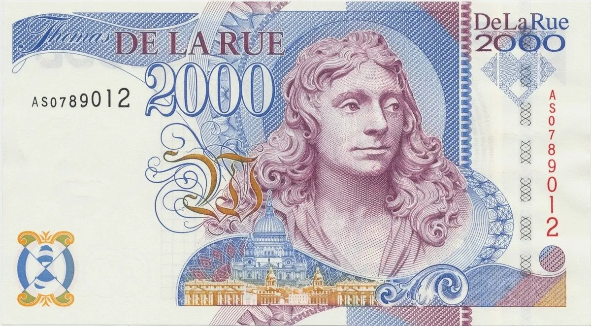 Velká Británie, „Millenium 2000", DE LA RUE - testovací bankovka, typ 2