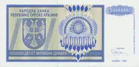 Chorvatsko - Srbská Krajina, 10.000.000 Dinara 1993, P.R12 - fotografie 2