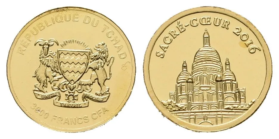 Čad, 3000 Franků 2016 - Sacré-Coeur
