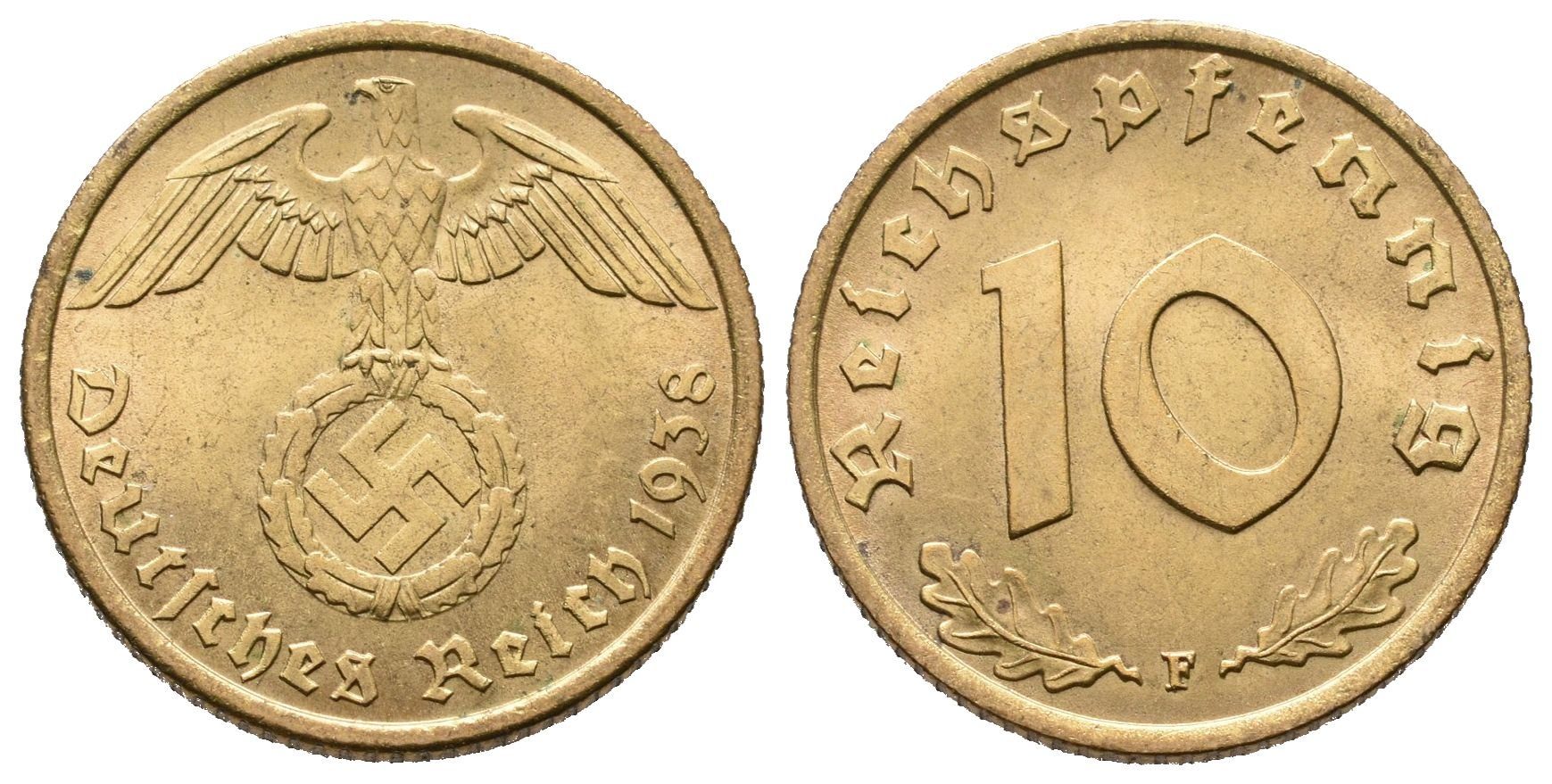 III. říše, 10 Pfennig 1938 F