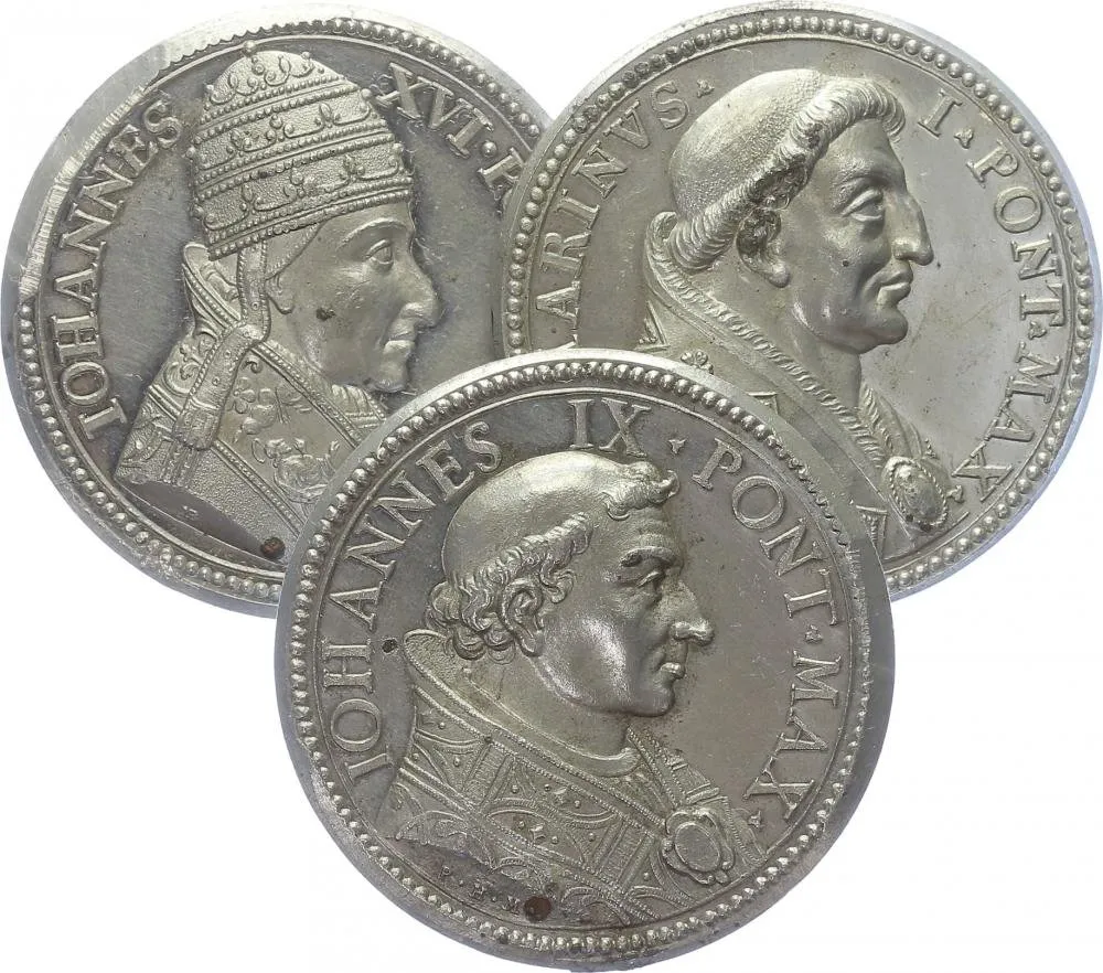 Vatikán - životopisné medaile, cca 18. století — 1