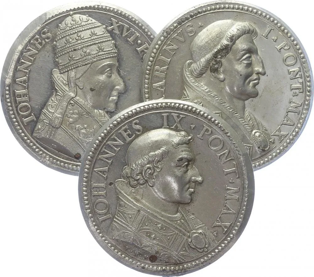 Vatikán - životopisné medaile, cca 18. století — 1