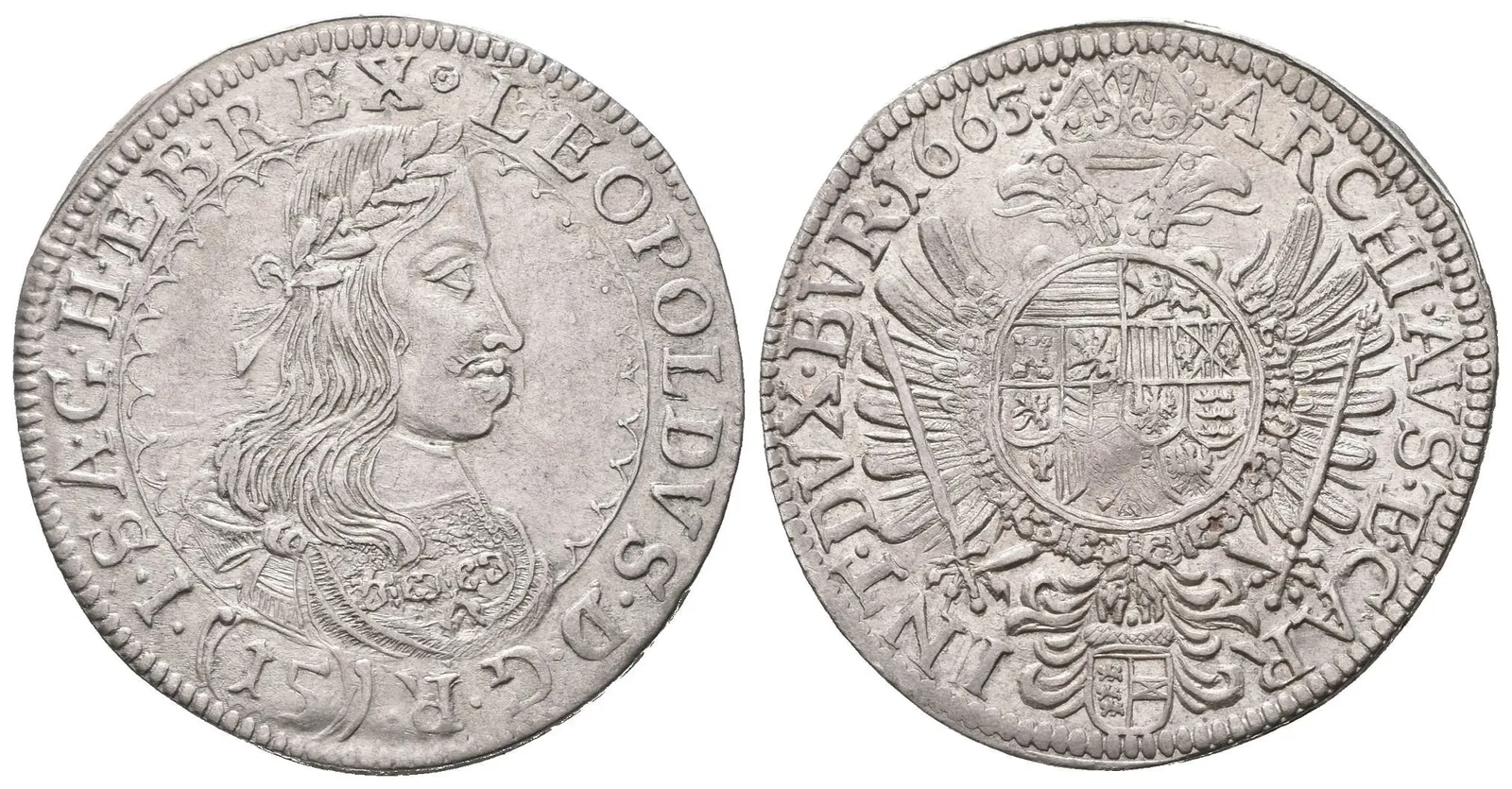 15 Krejcar 1663, St. Veit-Seel, Nech.2537, Höll.63.1.1, — 1