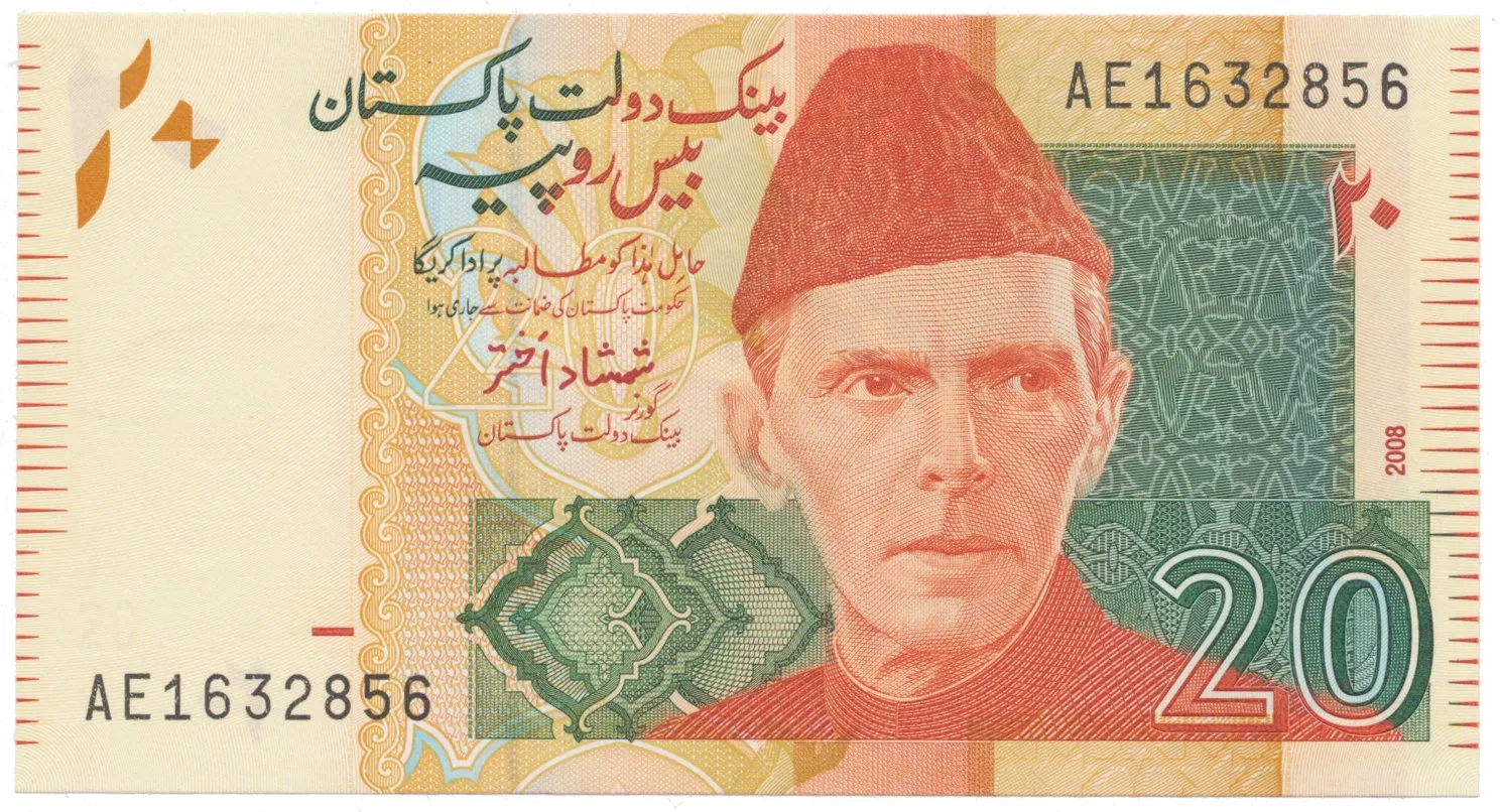 Pákistán, 20 Rupees 2007-2022, P.55