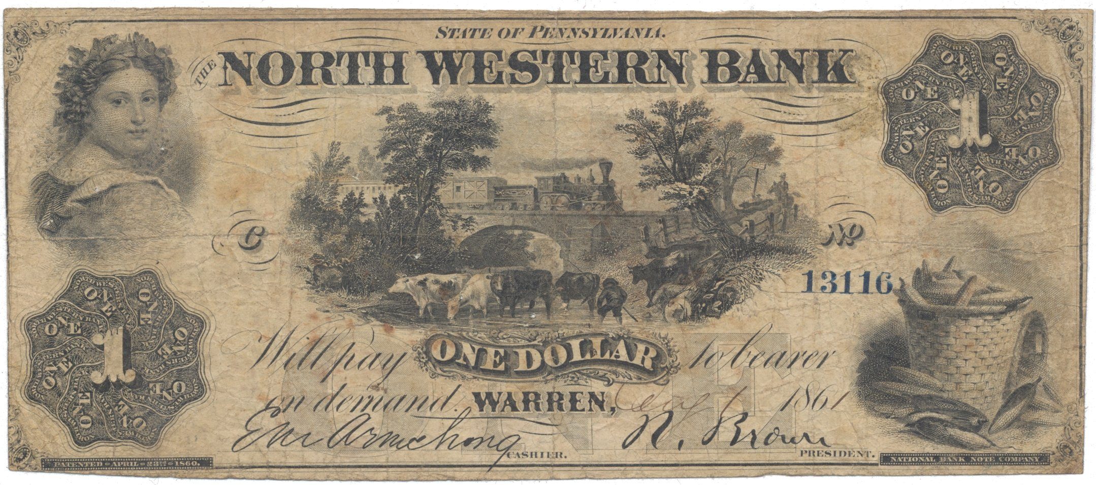 USA - Pensylvánie, 1 Dollar 1861