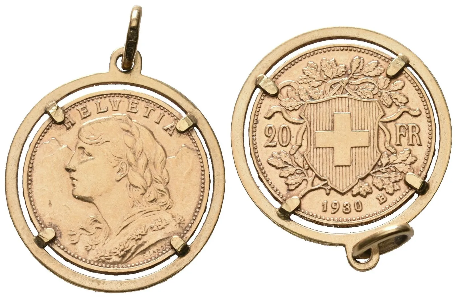 Švýcarsko, 20 Frank 1930 - přívěsek