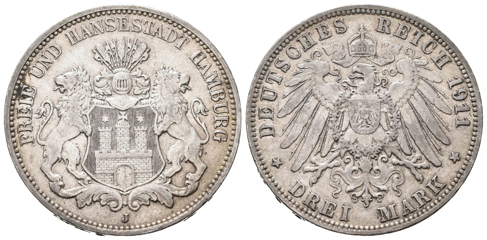 Hamburg, 3 Marka 1911 J