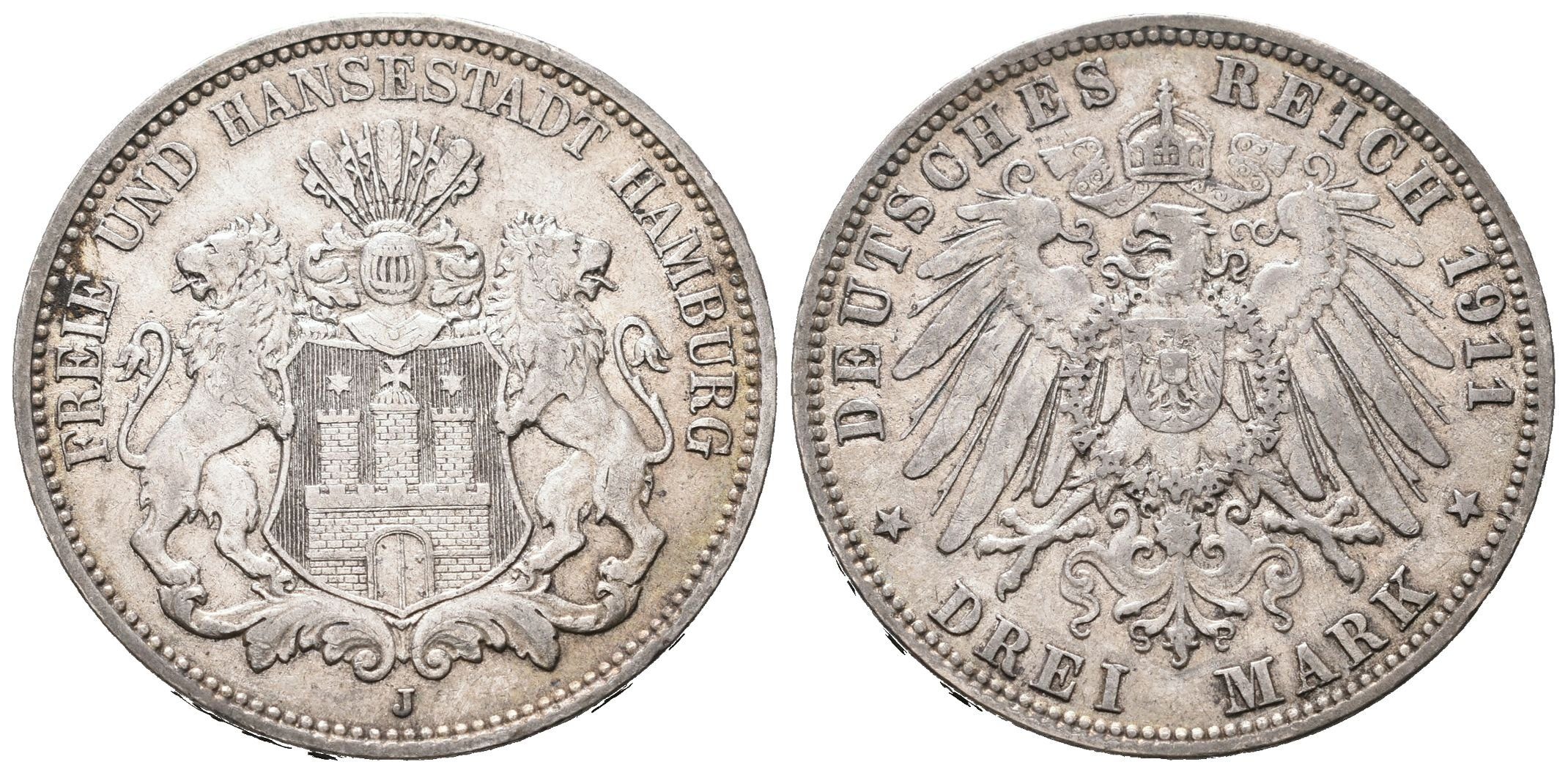 Hamburg, 3 Marka 1911 J