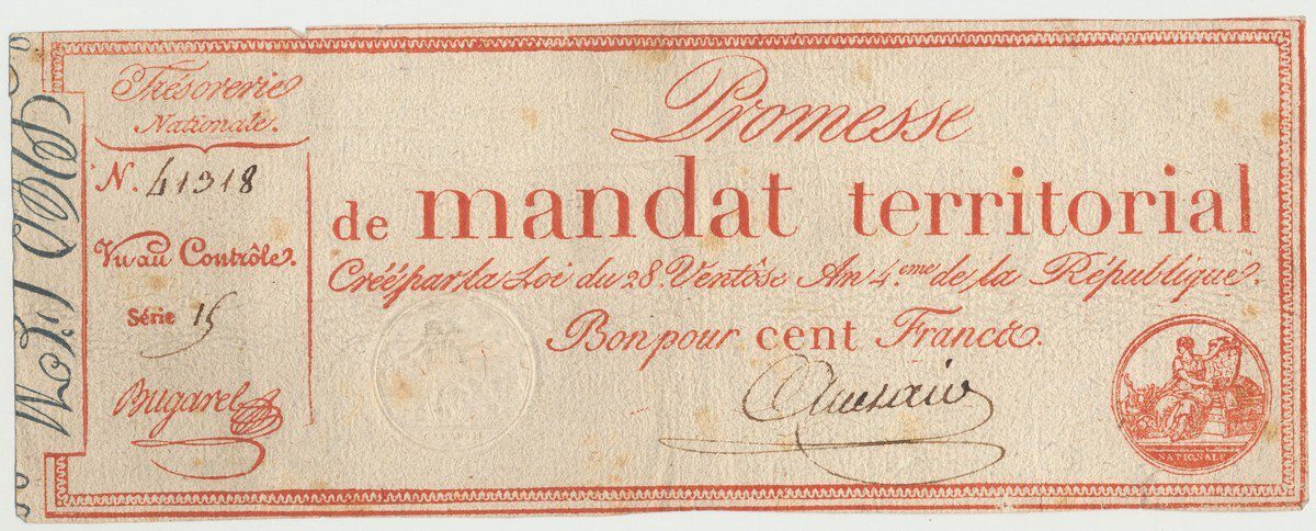 Francie, 100 Francs 1796, P.A84b