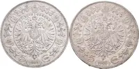 5 Koruna 1900, zbytky lesku, patina, rysky a hranky_2 ks — 2