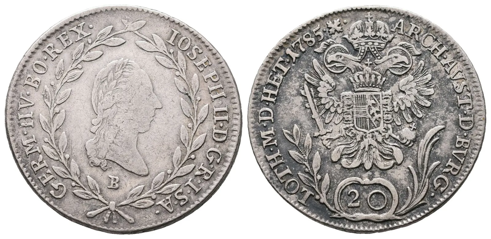 Josef II., 20 Krejcar 1785 B, Kremnica