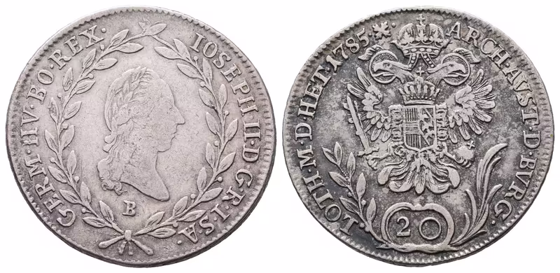 Josef II., 20 Krejcar 1785 B, Kremnica