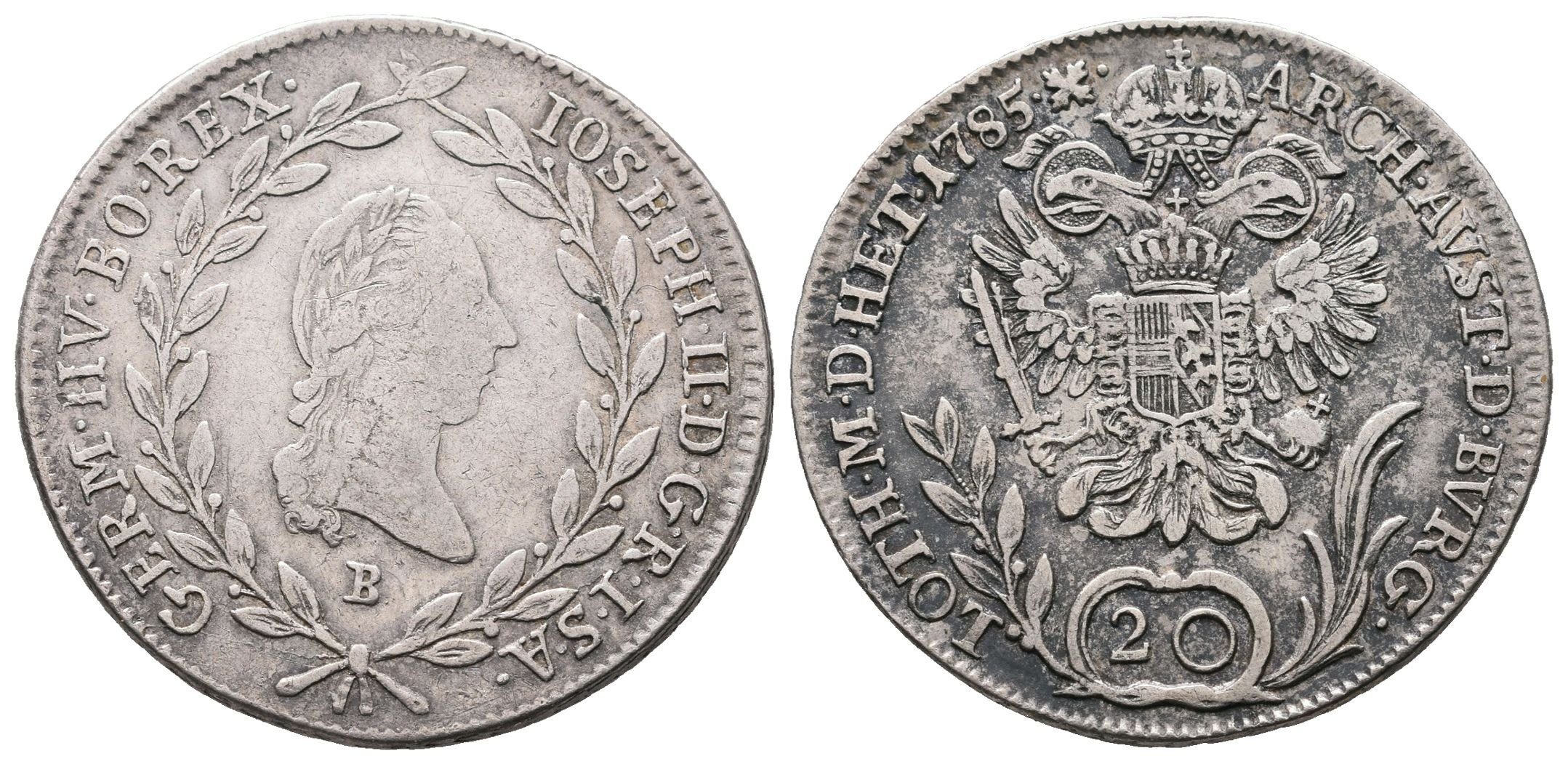Josef II., 20 Krejcar 1785 B, Kremnica