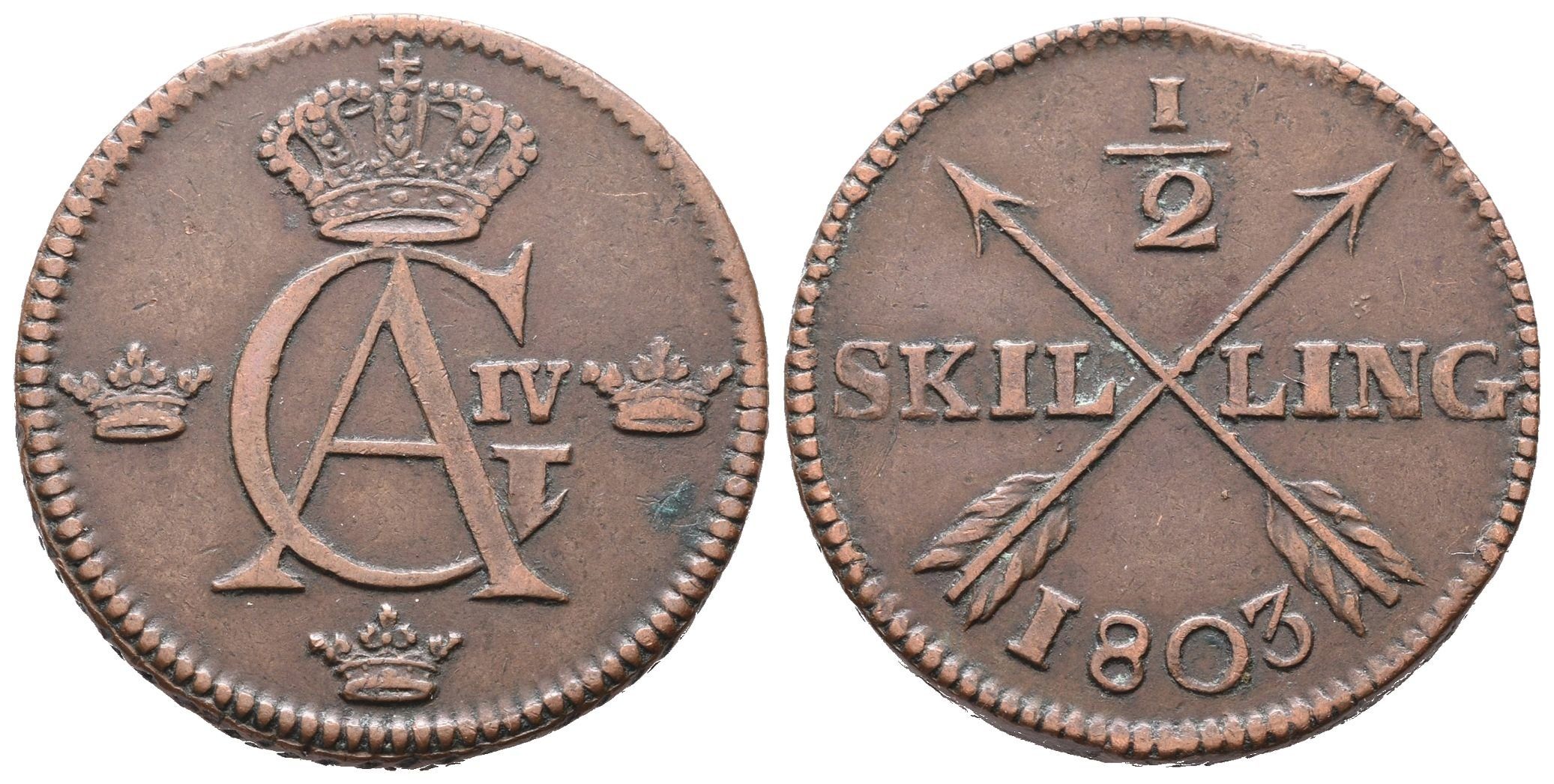 Švédsko, 1/2 Šilinku 1803