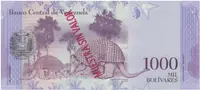 Venezuela, 1000 Bolivares 2016, anulát - MUESTRA SIN VALOR, P.95as - fotografie 2
