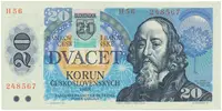 20 Koruna / 1988, kolkovaná 1993, série H, Hej.SK001aH