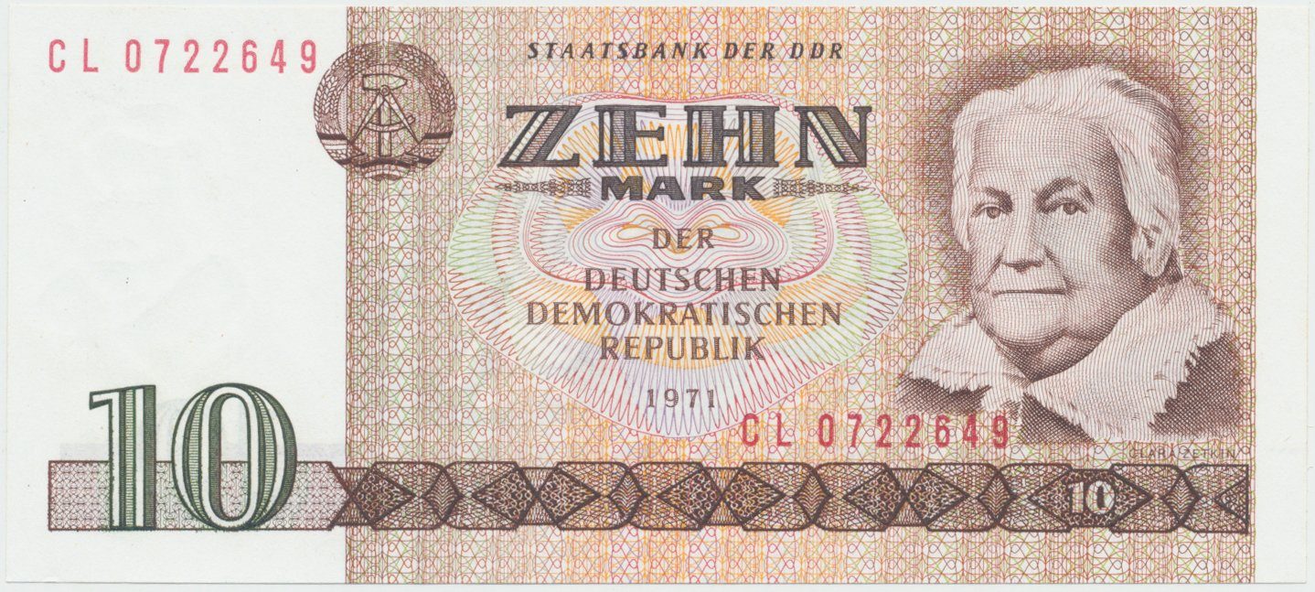 Německo - NDR, 10 DM 1971, II. vydání (1985), Ros.359c