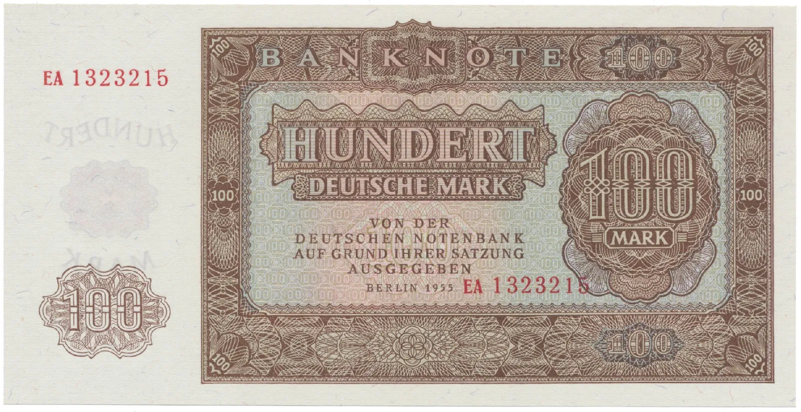 Německo - NDR, 100 DM 1955, Ros.353a