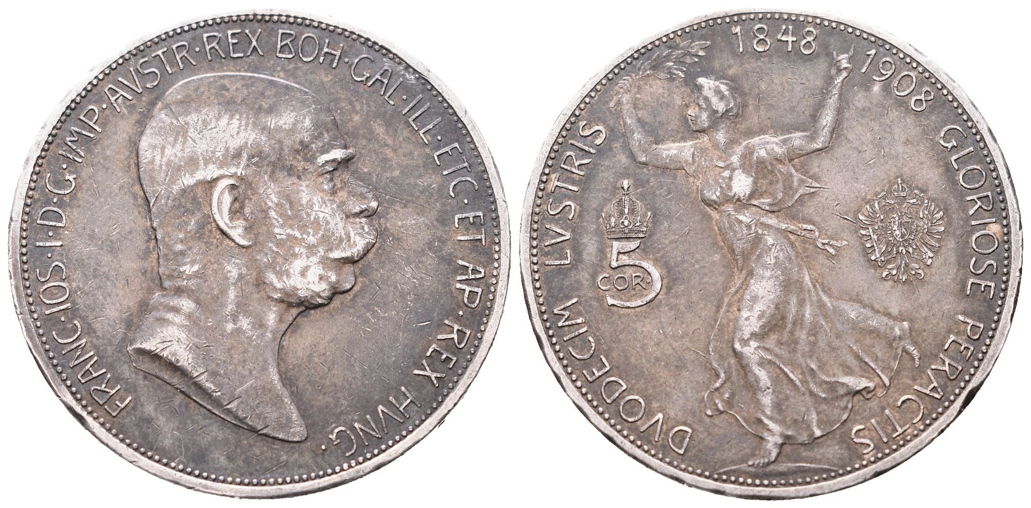 5 Koruna 1908 - jubilejní