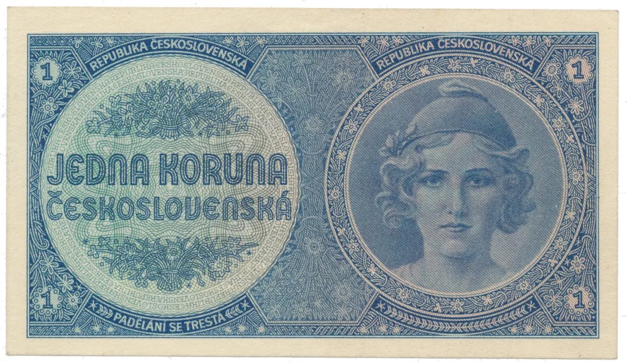 Protektorát Čechy a Morava, 1 Koruna b.d. (1938), bez přetisku, Hej.28c