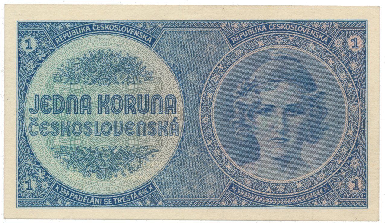 Protektorát Čechy a Morava, 1 Koruna b.d. (1938), bez přetisku, Hej.28c
