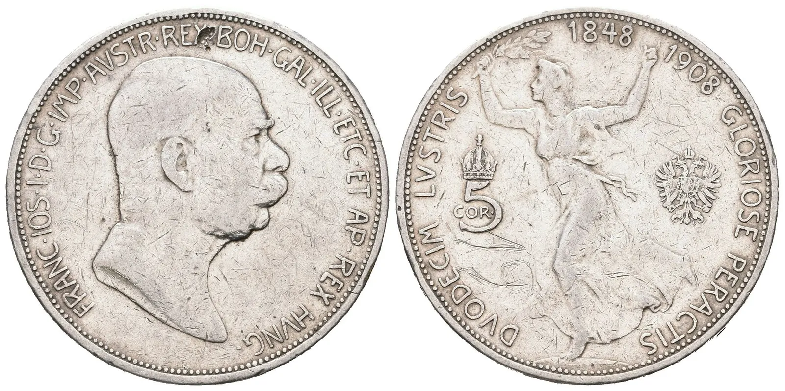 5 Koruna 1908 - jubilejní