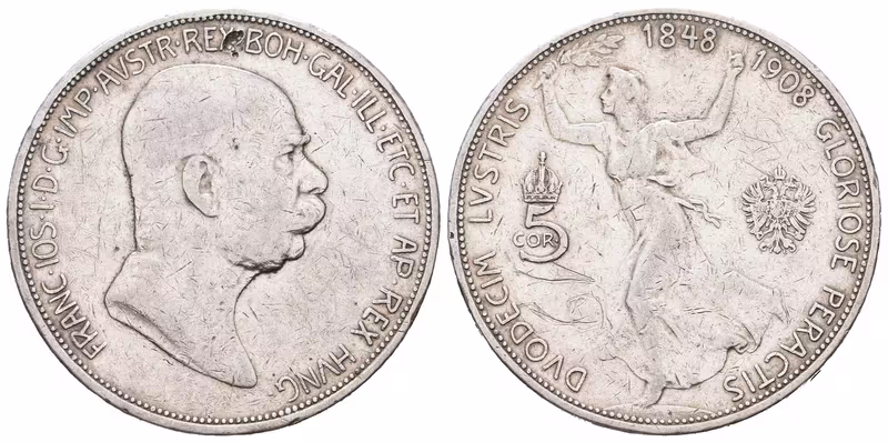 5 Koruna 1908 - jubilejní